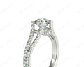 Round cut diamond ring with claw set centre stone in 18K White - DG & Co. Jewellery