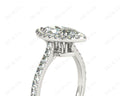 Marquise Cut Halo Diamond Engagement Ring with Claw Set Centre Stone with Pave Set Side Stones - Platinum - DG & Co. Jewellery