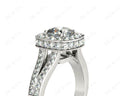 Cushion Cut Halo Ring with Milgrain claw set centre stone - 18K White - DG & Co. Jewellery