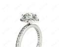 Round Cut Halo Diamond Ring with Four Claws Set Centre Stone in Platinum - DG & Co. Jewellery