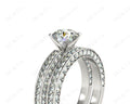 Engagement and Wedding Ring Set Round Cut Diamond Rings with Pave Setting Side Stones in Platinum - DG & Co. Jewellery
