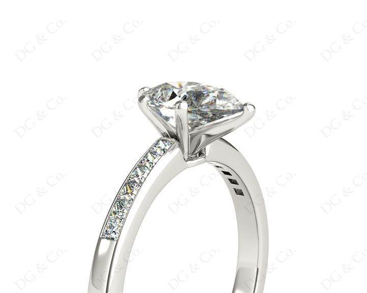 Pear Cut Diamond Engagement ring with six claws centre stone in Platinum - DG & Co. Jewellery
