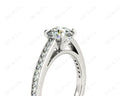 Round Cut Claw Set Diamond Ring with Share Prongs Set Side Stones - Platinum - DG & Co. Jewellery