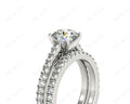 Round cut diamond wedding set rings with four claws setting - Platinum - DG & Co. Jewellery