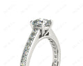 Cushion Cut Four Claws Set Diamond Ring with Channel Set Side Stones - 18K White - DG & Co. Jewellery