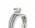 Round Cut Diamond Wedding Set Rings with Pave Setting Side Stones - Platinum - DG & Co. Jewellery