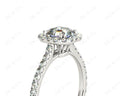 Asscher Cut Halo Diamond Engagement Ring with Claw set centre stone in 18K White - DG & Co. Jewellery