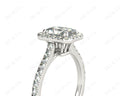 Radiant Cut Halo Diamond Engagement Ring with Claw Set Centre StonePave Setting side Stones - Platinum - DG & Co. Jewellery