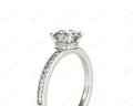 Round Cut Four Claw Set Diamond Ring with Round Share Prong Set Side Stones in Platinum - DG & Co. Jewellery