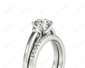 Round cut diamond wedding set rings with channel set shoulders - Platinum - DG & Co. Jewellery