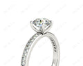 Round Cut Four Claw Diamond Engagement Ring with Pave Set Side Stones - Platinum - DG & Co. Jewellery