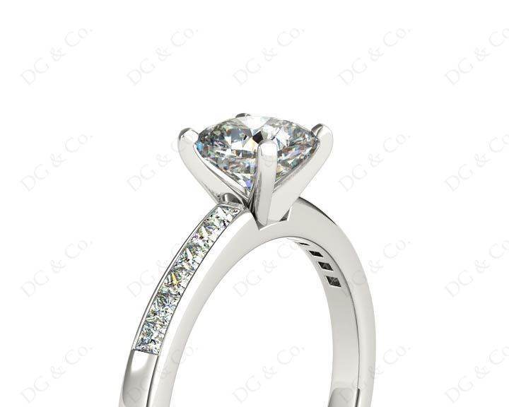 Cushion Cut Diamond Engagement ring with four claws centre stone - Platinum - DG & Co. Jewellery