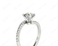 Round cut diamond cross over ring claw set diamond with pave set side stone - Platinum - DG & Co. Jewellery