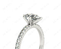 Marquise Cut Claw Set Diamond ring with pave set side stone - Platinum - DG & Co. Jewellery