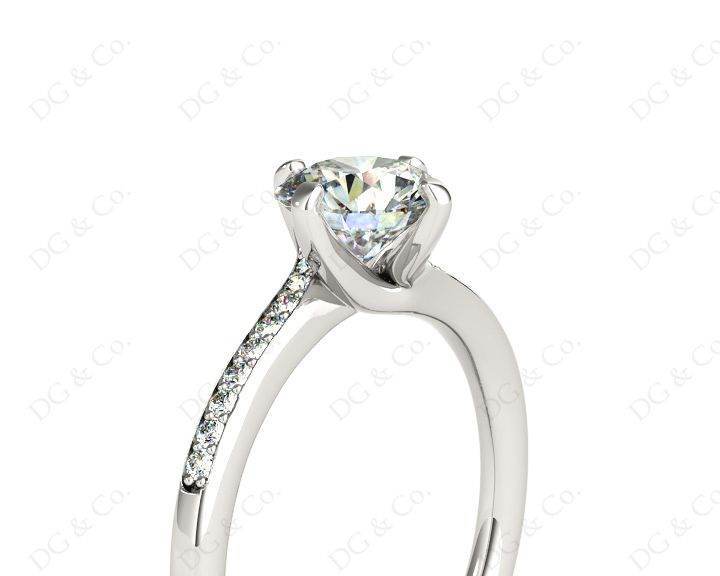 Round Cut Four Claws Prong set Twist Diamond Ring - Platinum - DG & Co. Jewellery