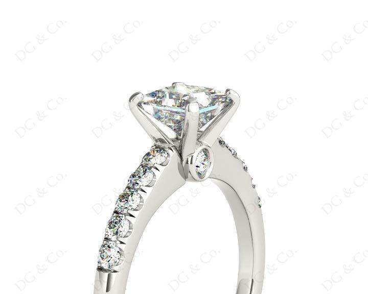 Princess Cut Diamond Engagement ring with four Prongs centre stone - Platinum - DG & Co. Jewellery