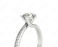 Round Cut Twist band claw set diamond with grain set side stone in Platinum - DG & Co. Jewellery