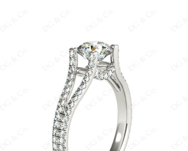 Round cut diamond ring with claw set centre stone in Platinum - DG & Co. Jewellery