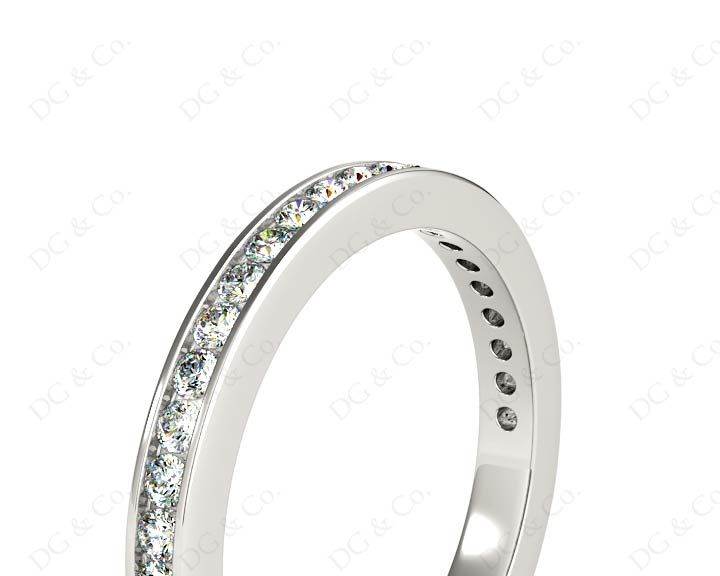 Diamond Wedding Band with Channel Setting Stones in Platinum - DG & Co. Jewellery