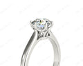 Round Cut Six Claw Set Diamond Ring on a Plain Band in Platinum - DG & Co. Jewellery