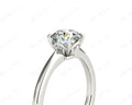 Round Cut Four Claw Set Diamond Ring With a Plain Band - Platinum - DG & Co. Jewellery
