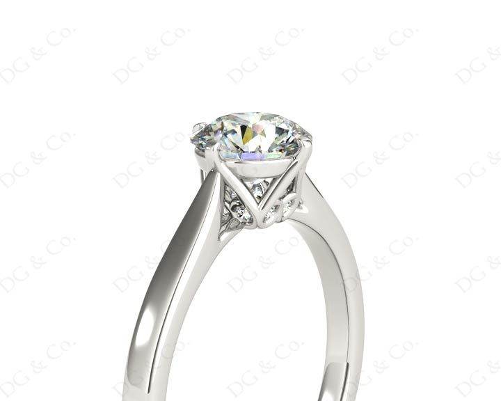 Art Deco Solitaire Round Cut Four Claw Diamond Ring - Platinum - DG & Co. Jewellery