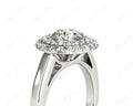 Round Cut Double Halo Diamond Engagement ring with claw set centre stone - 18K White - DG & Co. Jewellery