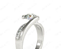 Round Cut Cross Over Ring Half Bezel Set Diamond Engagement Ring with Channel Set Side Stones - Platinum - DG & Co. Jewellery