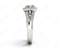 Vintage Style Round Cut Split Shank Milgrain Halo Set Engagement Ring with Channel Set Side Stones in Platinum - DG & Co. Jewellery