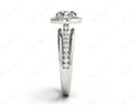 Triple Band Round Cut Diamond Halo Engagement Ring with Pave Set Side Stones and Halo in Platinum - DG & Co. Jewellery