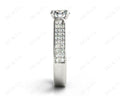 Round Cut Four Claws V Set Diamond Ring with Pave Set Side stones - Platinum - DG & Co. Jewellery