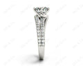 Round Cut Split Shank Diamond Engagement Ring with a Twist Band and Pave Set Side Stones in Platinum - DG & Co. Jewellery