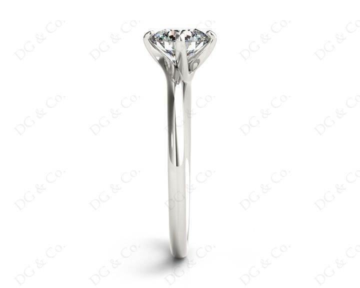 Round Cut Four Claws set Twist Diamond Ring in Platinum - DG & Co. Jewellery