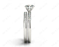 Diamond Wedding Set Rings Round Cut Diamond with Channel Share Prong Setting Side Stones in 18K White Gold - DG & Co. Jewellery