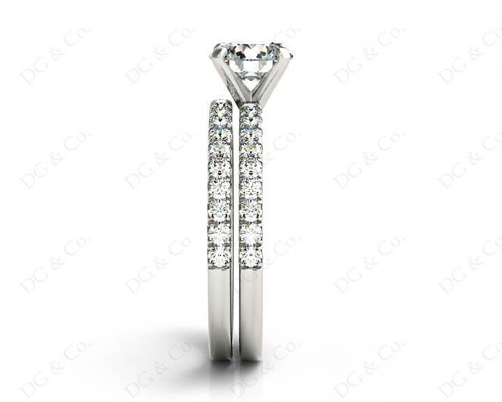 Round Cut Diamond Engagement ring with claw set centre stone - Platinum - DG & Co. Jewellery