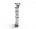 Princess cut diamond wedding set rings with four claws setting Pave Setting Side Stones - Platinum - DG & Co. Jewellery