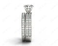 Round Cut Diamond Wedding Set Rings with Pave Setting Side Stones in Platinum - DG & Co. Jewellery