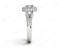 Cushion Cut Halo Ring with Milgrain claw set centre stone - 18K White - DG & Co. Jewellery