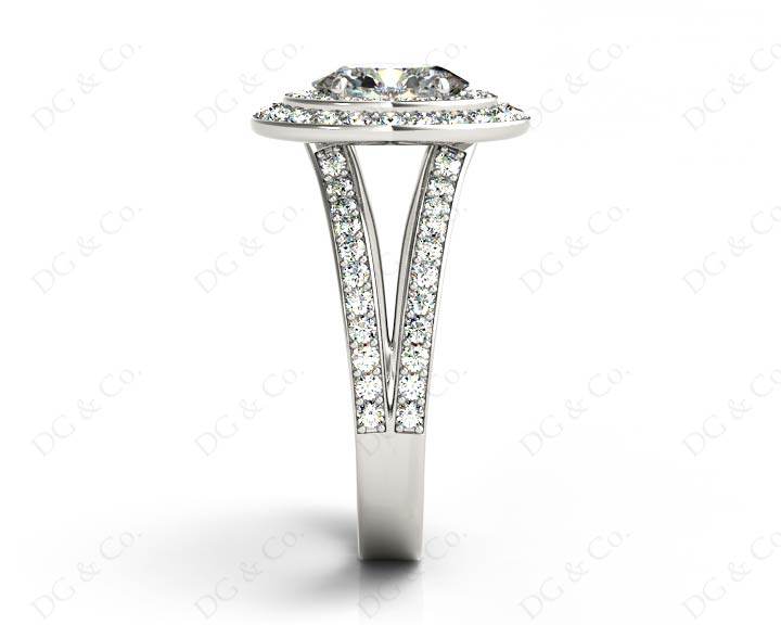 Oval Cut Double Halo Diamond Engagement ring - Platinum - DG & Co. Jewellery