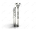 Engagement and Wedding Ring Set Round Cut Diamond Rings with Pave Setting Side Stones in Platinum - DG & Co. Jewellery
