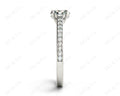 Round Cut Claw Set Diamond Ring with Share Prongs Set Side Stones - Platinum - DG & Co. Jewellery