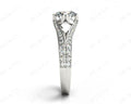 Round Cut Four Claw Set Diamond Ring with Round Cut Diamonds Down the Shoulders - Platinum - DG & Co. Jewellery