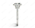 Radiant Cut Halo Diamond Engagement Ring with Claw Set Centre StonePave Setting side Stones - Platinum - DG & Co. Jewellery