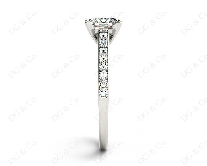 Princess Cut Diamond Engagement Ring with Claw set centre stone - Platinum - DG & Co. Jewellery