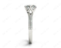 Round Cut Six Prongs Diamond Ring with Pave Set Split Band - Platinum - DG & Co. Jewellery