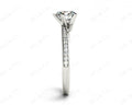 Round Cut Twist band claw set diamond with grain set side stone in Platinum - DG & Co. Jewellery