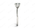 Round Cut Four Claw Set Diamond Ring with Plain Band - Platinum - DG & Co. Jewellery