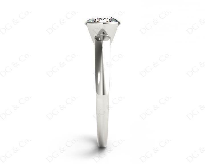 Round Cut Bezel Set Diamond Ring on a Plain Band in Platinum - DG & Co. Jewellery