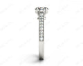Round Cut Four Claw Set Milgrain Diamond Engagement Ring With Pave Side Stones - 18k White - DG & Co. Jewellery