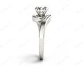 Round Cut Four Claw Set Diamond Ring with Channel Set Stones Down the Shoulders - Platinum - DG & Co. Jewellery